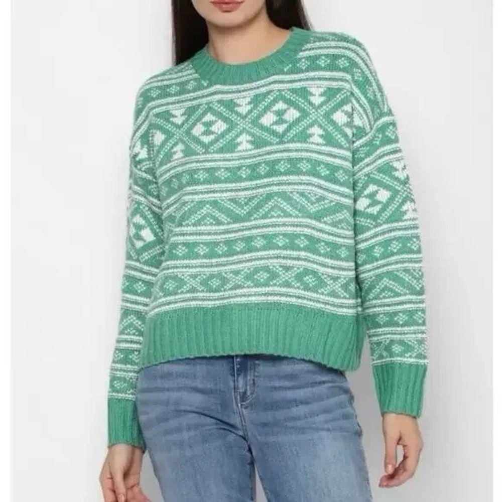 American Eagle Green Patterned Women's Sweater size Small